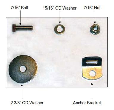 Car seat clearance anchor bolt installation